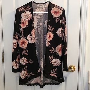 Floral Open Cardigan Charlotte Russe